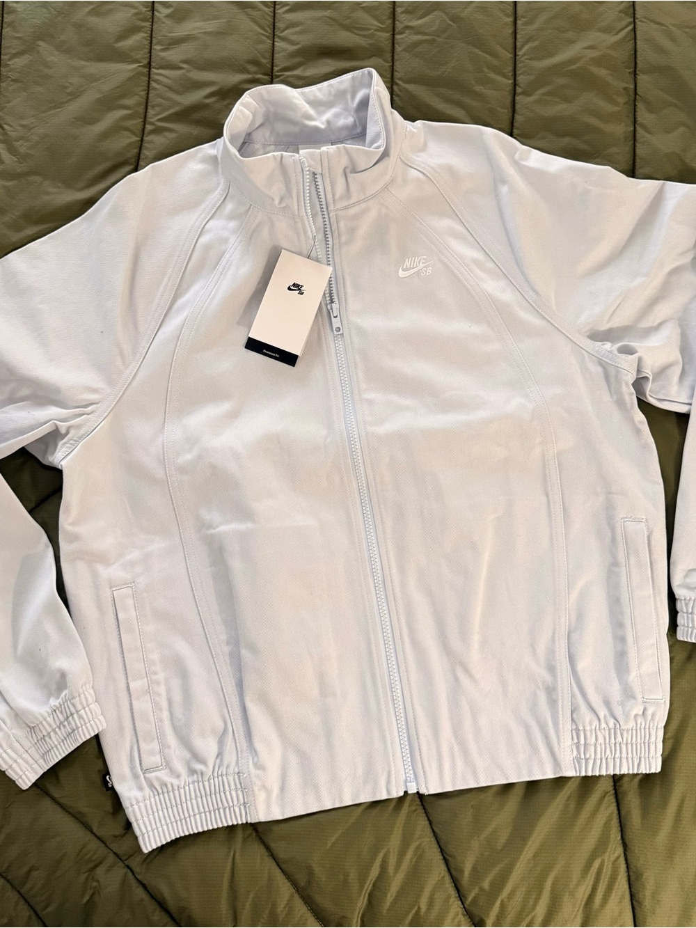 Nike SB Men’s Ice Blue Full-Zip Denim Bomber Jacket